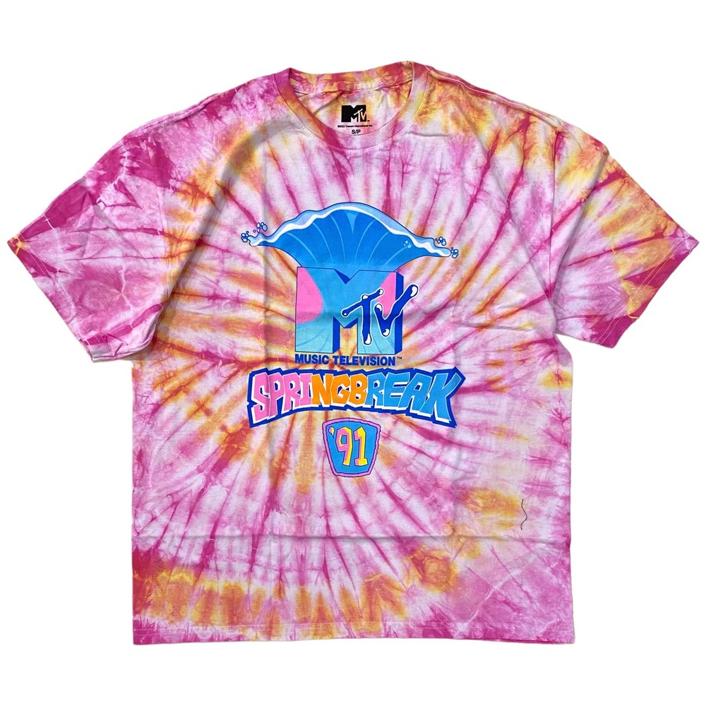 MTV Music Television Men's Tie Dye Daytona Beach Spring Break Tee T-Shirt